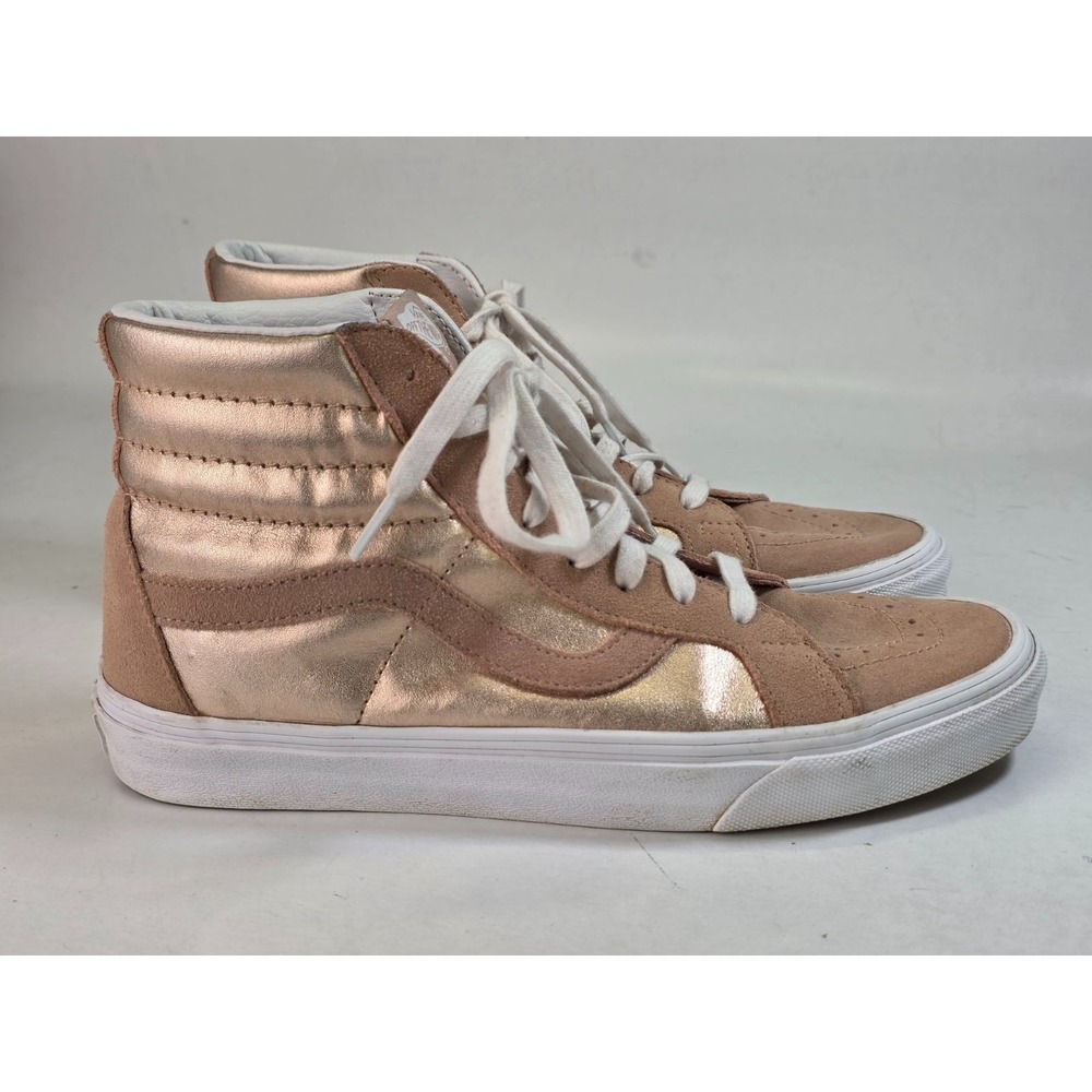 Vans SK8-Hi Reissue Men's Sneakers Size 8 Women's 9.5 Pink White‎ Suede Shoes